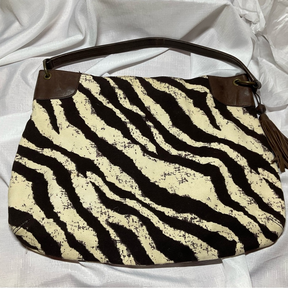 Banana Republic Brown and Cream Zebra Shoulder Bag - Picture 7 of 7